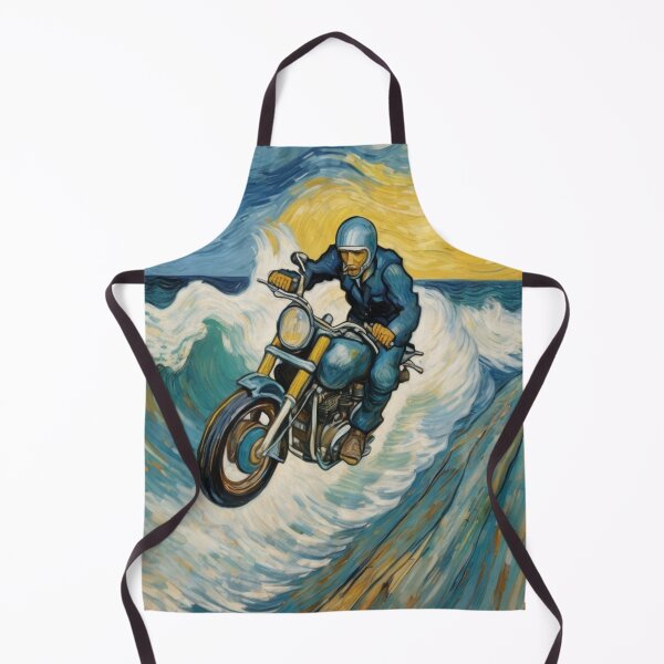 Item preview, "Oceanic Thrill: Motorbike Soaring Over Waves" designed and sold by Artisticanvas.