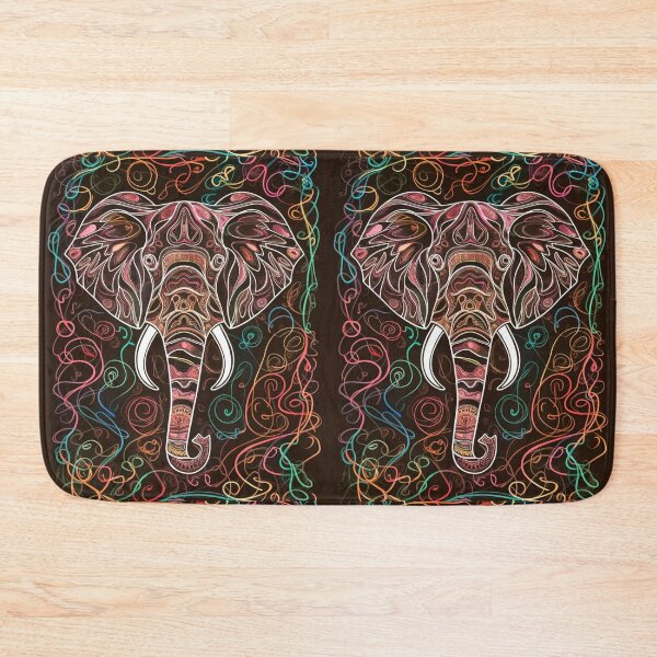 Item preview, Elephant Portrait. elephant line, elephant drawing, abstract elephant, colorful elephant designed and sold by ElephantVibes.