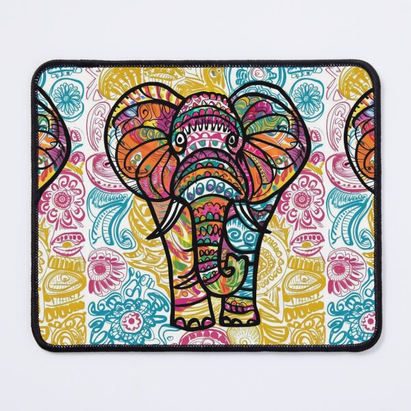 Item preview, Elephant Portrait. elephant line, elephant drawing, abstract elephant, colorful elephant designed and sold by ElephantVibes.