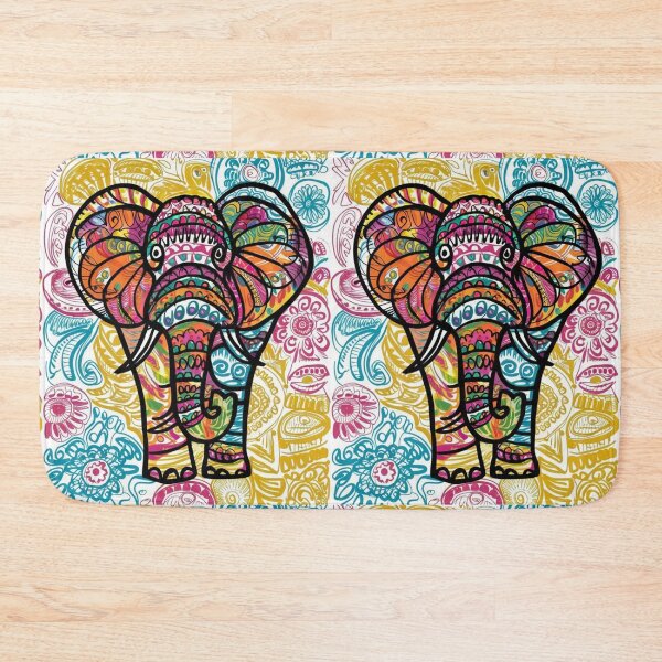 Item preview, Elephant Portrait. elephant line, elephant drawing, abstract elephant, colorful elephant designed and sold by ElephantVibes.