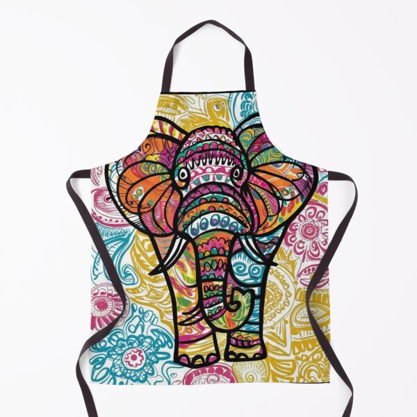 Item preview, Elephant Portrait. elephant line, elephant drawing, abstract elephant, colorful elephant designed and sold by ElephantVibes.