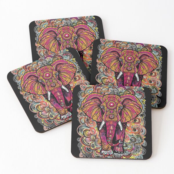 Item preview, Elephant Portrait. elephant line, elephant drawing, abstract elephant, colorful elephant designed and sold by ElephantVibes.