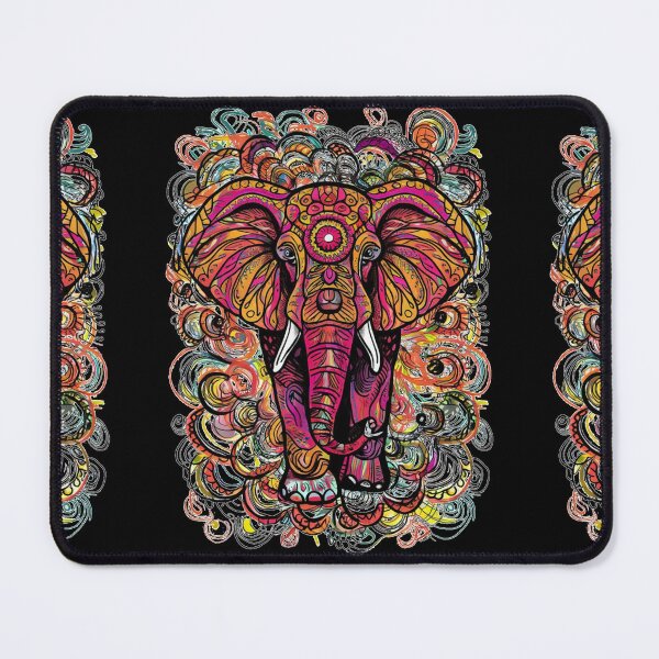 Item preview, Elephant Portrait. elephant line, elephant drawing, abstract elephant, colorful elephant designed and sold by ElephantVibes.