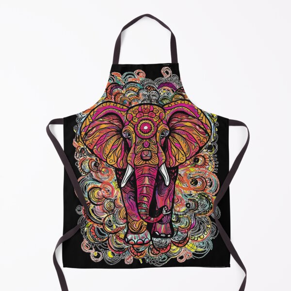 Item preview, Elephant Portrait. elephant line, elephant drawing, abstract elephant, colorful elephant designed and sold by ElephantVibes.