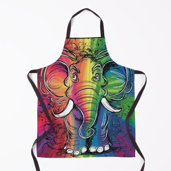 Item preview, Elephant Portrait. elephant line, elephant drawing, abstract elephant, colorful elephant designed and sold by ElephantVibes.