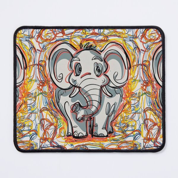 Item preview, Elephant Portrait. elephant line, elephant drawing, abstract elephant, colorful elephant designed and sold by ElephantVibes.