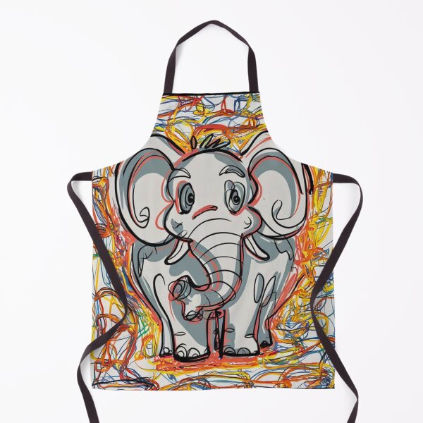 Item preview, Elephant Portrait. elephant line, elephant drawing, abstract elephant, colorful elephant designed and sold by ElephantVibes.