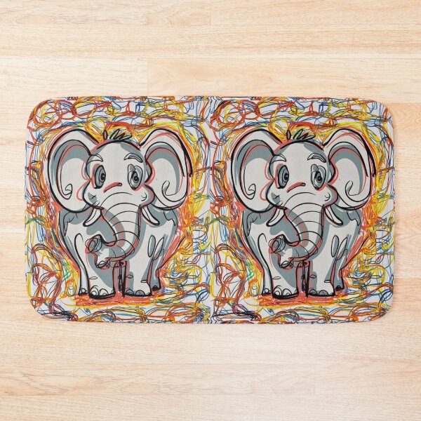 Item preview, Elephant Portrait. elephant line, elephant drawing, abstract elephant, colorful elephant designed and sold by ElephantVibes.