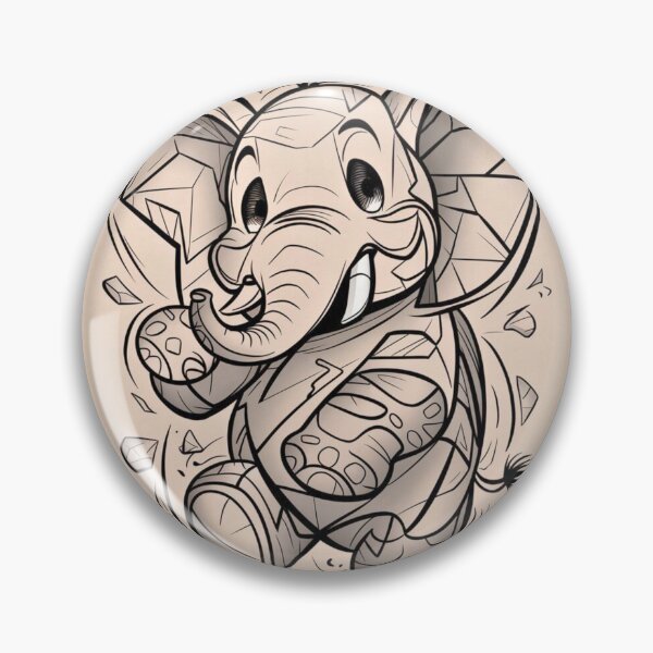 Item preview, Elephant Portrait. elephant line, elephant drawing, abstract elephant, colorful elephant designed and sold by ElephantVibes.