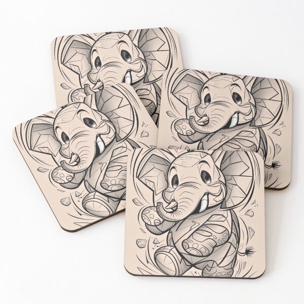Item preview, Elephant Portrait. elephant line, elephant drawing, abstract elephant, colorful elephant designed and sold by ElephantVibes.