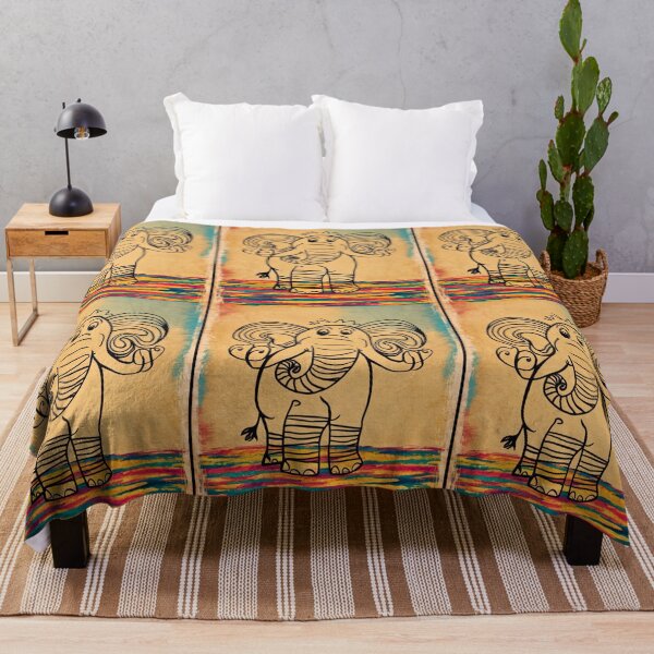 Item preview, Elephant Portrait. elephant line, elephant drawing, abstract elephant, colorful elephant designed and sold by ElephantVibes.