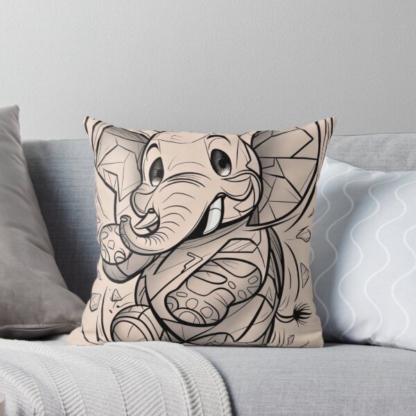 Item preview, Elephant Portrait. elephant line, elephant drawing, abstract elephant, colorful elephant designed and sold by ElephantVibes.