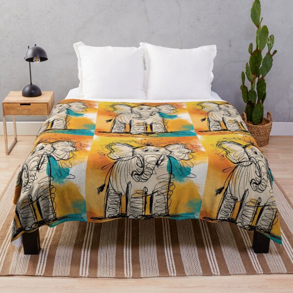 Item preview, Elephant Portrait. elephant line, elephant drawing, abstract elephant, colorful elephant designed and sold by ElephantVibes.