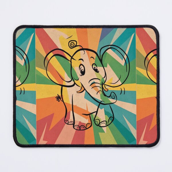 Item preview, Elephant Portrait. elephant line, elephant drawing, abstract elephant, colorful elephant designed and sold by ElephantVibes.
