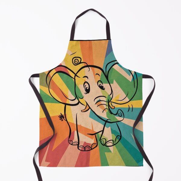 Item preview, Elephant Portrait. elephant line, elephant drawing, abstract elephant, colorful elephant designed and sold by ElephantVibes.