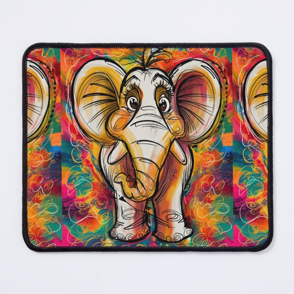 Item preview, Elephant Portrait. elephant line, elephant drawing, abstract elephant, colorful elephant designed and sold by ElephantVibes.