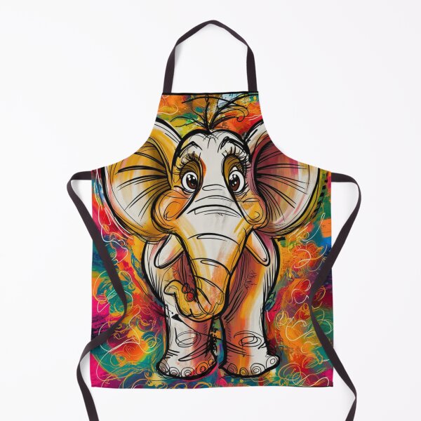 Item preview, Elephant Portrait. elephant line, elephant drawing, abstract elephant, colorful elephant designed and sold by ElephantVibes.