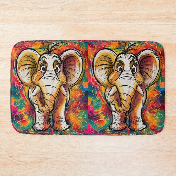 Item preview, Elephant Portrait. elephant line, elephant drawing, abstract elephant, colorful elephant designed and sold by ElephantVibes.