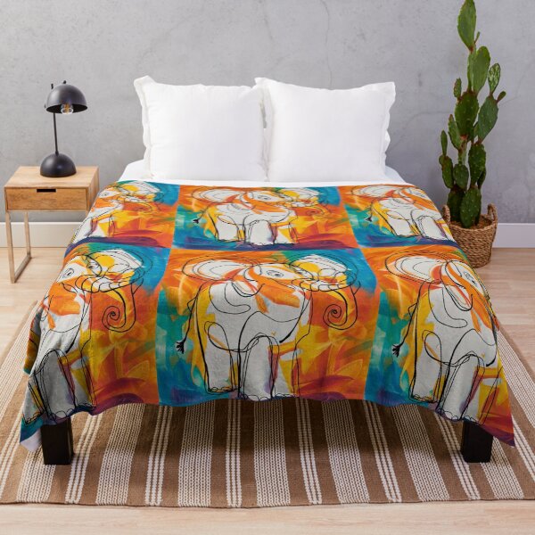 Item preview, Elephant Portrait. elephant line, elephant drawing, abstract elephant, colorful elephant designed and sold by ElephantVibes.