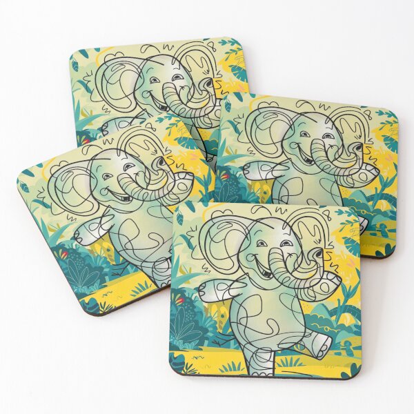 Item preview, Elephant Portrait. elephant line, elephant drawing, abstract elephant, colorful elephant designed and sold by ElephantVibes.