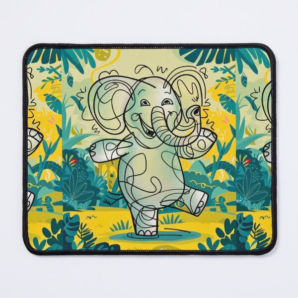 Item preview, Elephant Portrait. elephant line, elephant drawing, abstract elephant, colorful elephant designed and sold by ElephantVibes.