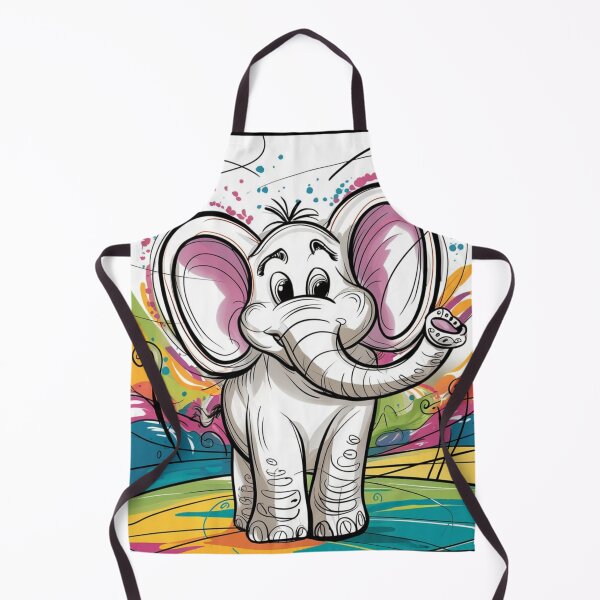 Item preview, Elephant Portrait. elephant line, elephant drawing, abstract elephant, colorful elephant designed and sold by ElephantVibes.