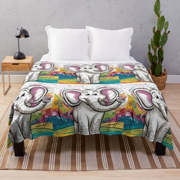 Item preview, Elephant Portrait. elephant line, elephant drawing, abstract elephant, colorful elephant designed and sold by ElephantVibes.