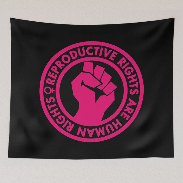 Item preview, Reproductive Rights are Human Rights (hot pink inverse) raised fist designed and sold by Thelittlelord.