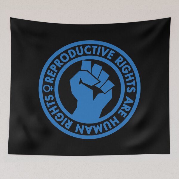 Item preview, Reproductive Rights are Human Rights (blue inverse) raised fist designed and sold by Thelittlelord.