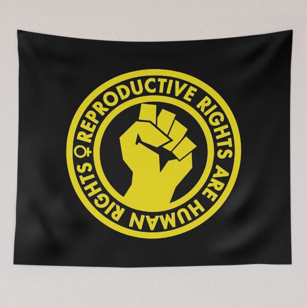 Item preview, Reproductive Rights are Human Rights (yellow inverse) raised fist designed and sold by Thelittlelord.
