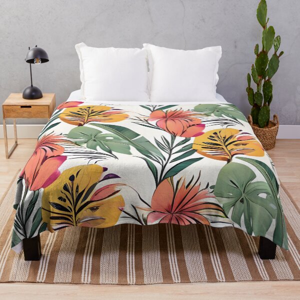 Item preview, Floral and Tropical Leaf Pattern on White Background designed and sold by MrKATORSKI.