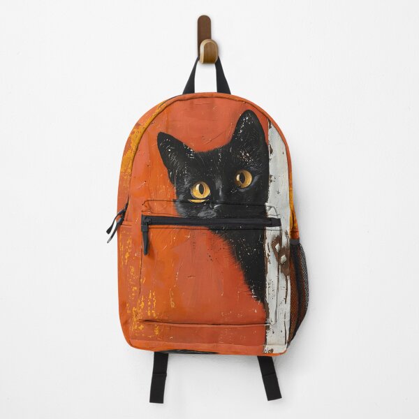 Item preview, Minimalist black cat peeking behind a door designed and sold by dcrc.