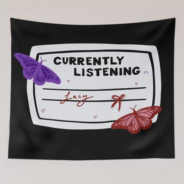 Item preview, Currently Listening to Lacy Composition Notebook Sticker designed and sold by notastranger.