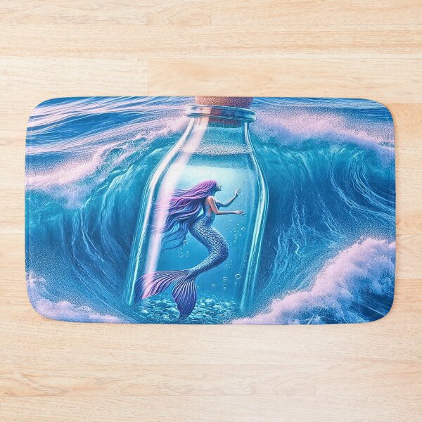 Item preview, Purple Mermaid In a Bottle (Blue Ocean) designed and sold by calmingchaos.