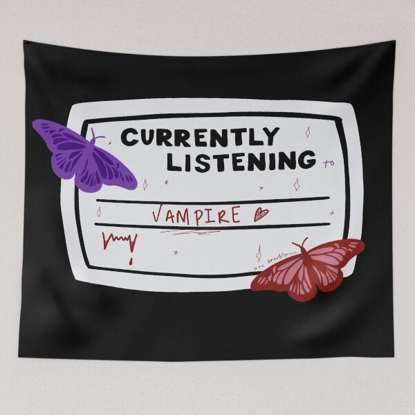Item preview, Currently Listening to Vampire Composition Notebook Sticker designed and sold by notastranger.