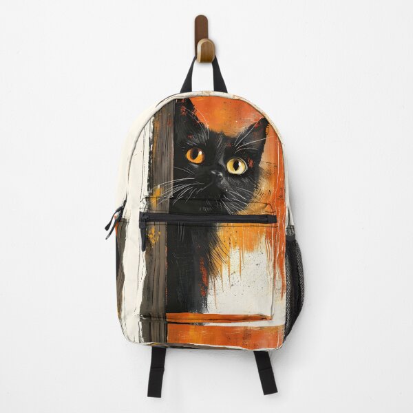 Item preview, minimalist black cat peeking behind a door designed and sold by dcrc.