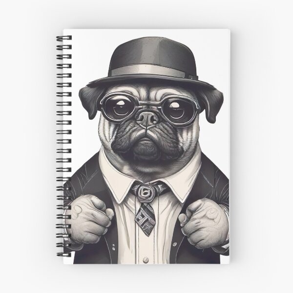 Item preview, Sharp Dressed Pug Illustration on Transparent Background designed and sold by Lisa Pearlman.