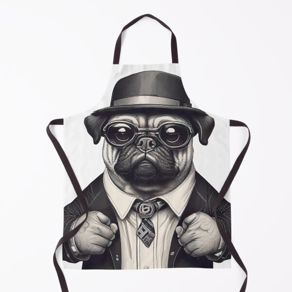 Item preview, Sharp Dressed Pug Illustration on Transparent Background designed and sold by Lisa Pearlman.