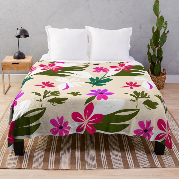Item preview, Colorido patrón floral y de hojas sobre fondo beige designed and sold by MrKATORSKI.
