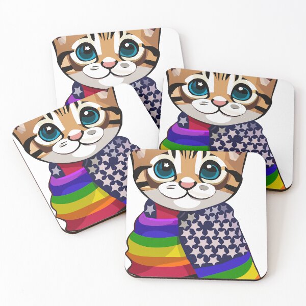 Item preview, Kitty Gay Pride US Flag designed and sold by Handstand365.