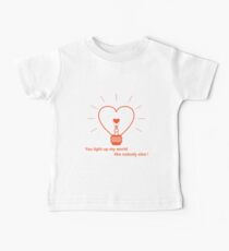 Glowing light bulb in the shape of a heart. Baby Tee