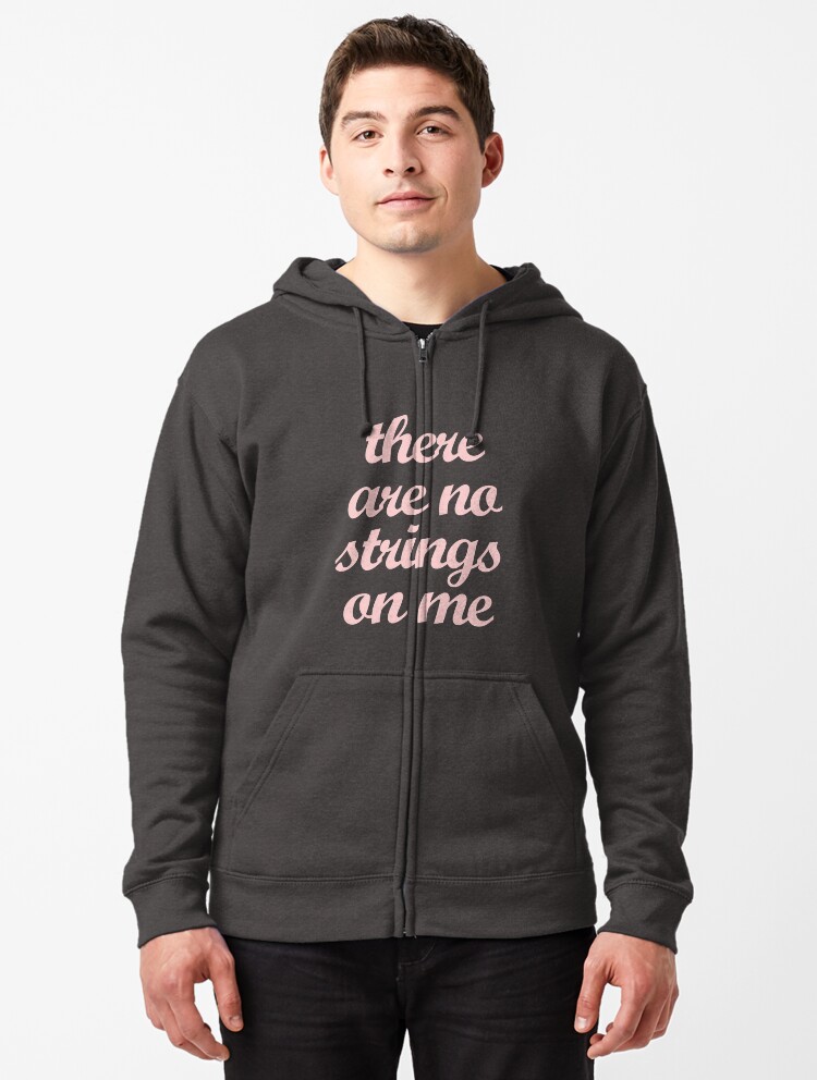 pink hoodie with black strings