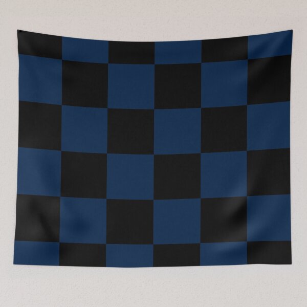 Item preview, Large Checkered - Black and Oxford Blue designed and sold by JustPatterns2.