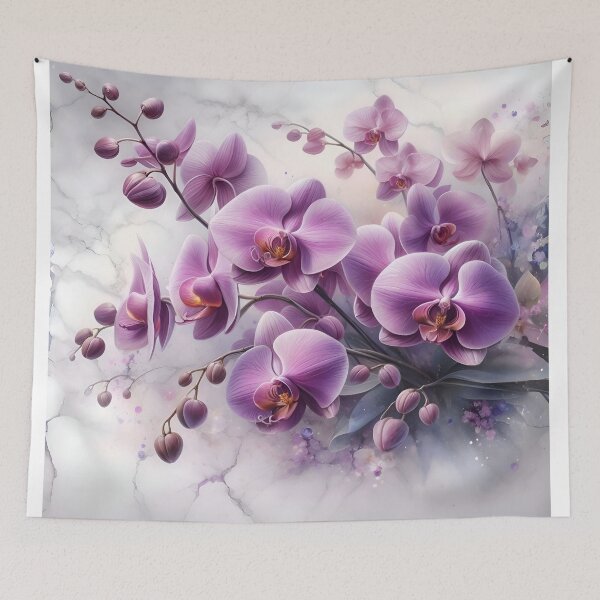 Item preview, Aesthetic floral orchids fantasia on marble stone designed and sold by Baddiesspace.