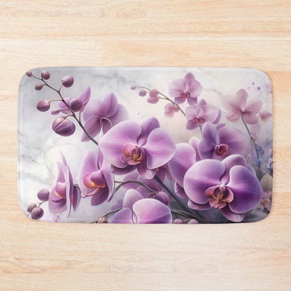 Item preview, Aesthetic floral orchids fantasia on marble stone designed and sold by Baddiesspace.