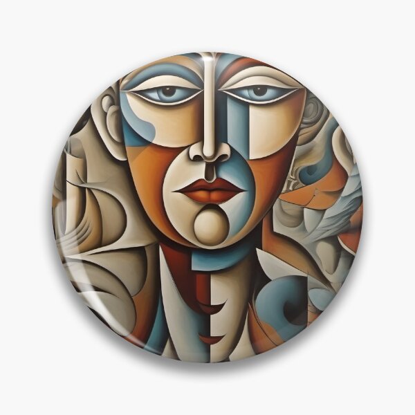 Item preview, Geometric man portrait, expressionist art designed and sold by lonelymoony.