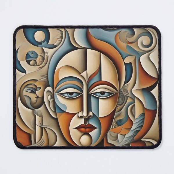 Item preview, Geometric man portrait, expressionist art designed and sold by lonelymoony.