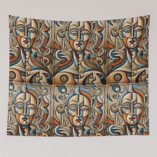Item preview, Geometric man portrait, expressionist art designed and sold by lonelymoony.