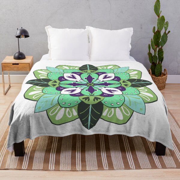 Item preview, SIELUNKUKKA green and turquoise Symmetrical Bloom Harmony designed and sold by LuovaSieluART.