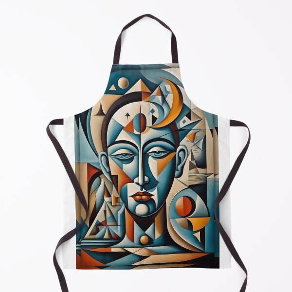 Item preview, Geometric blue man portrait, expressionist art designed and sold by lonelymoony.
